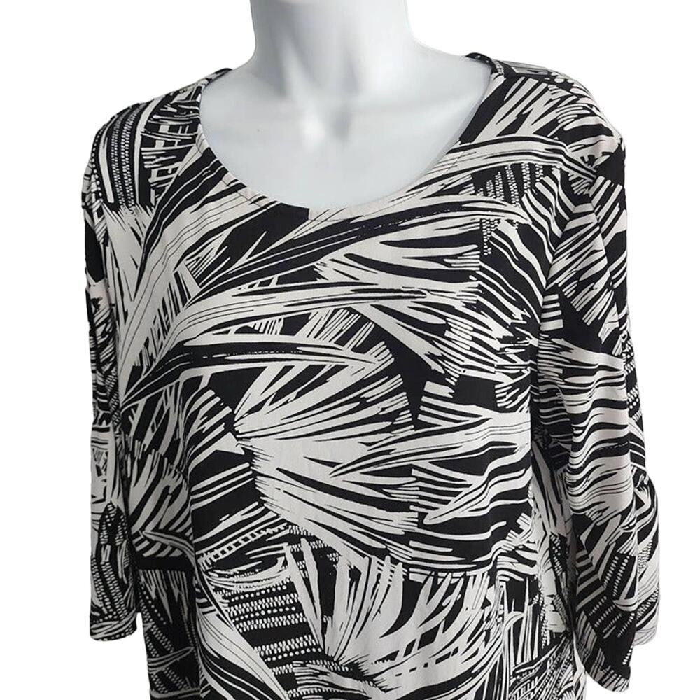 Alexandra + Oak Size L Black and White Belle 1/2 Sleeve Midi Dress - Picture 4 of 10